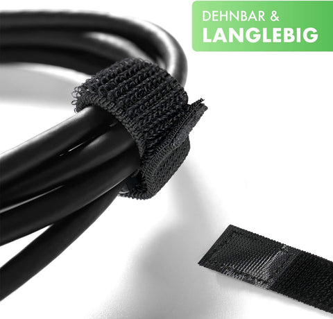 dehnbare Klettkabelbinder mit Schnalle - Stretch Klettband