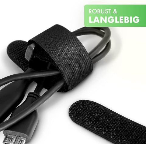 Klettkabelbinder mit Schnalle - wiederverschließbare Klettband Kabelbinder