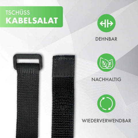 dehnbare Klettkabelbinder mit Schnalle - Stretch Klettband