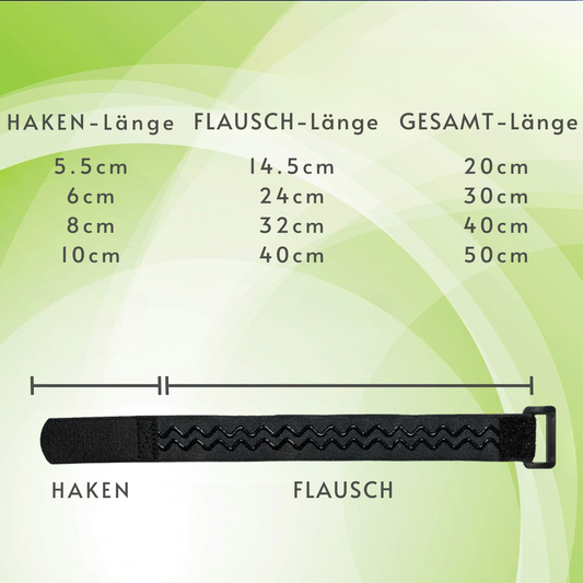 Klettkabelbinder mit Schnalle und Rutschstopp