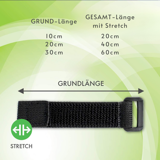 dehnbare Klettkabelbinder mit Schnalle - Stretch Klettband